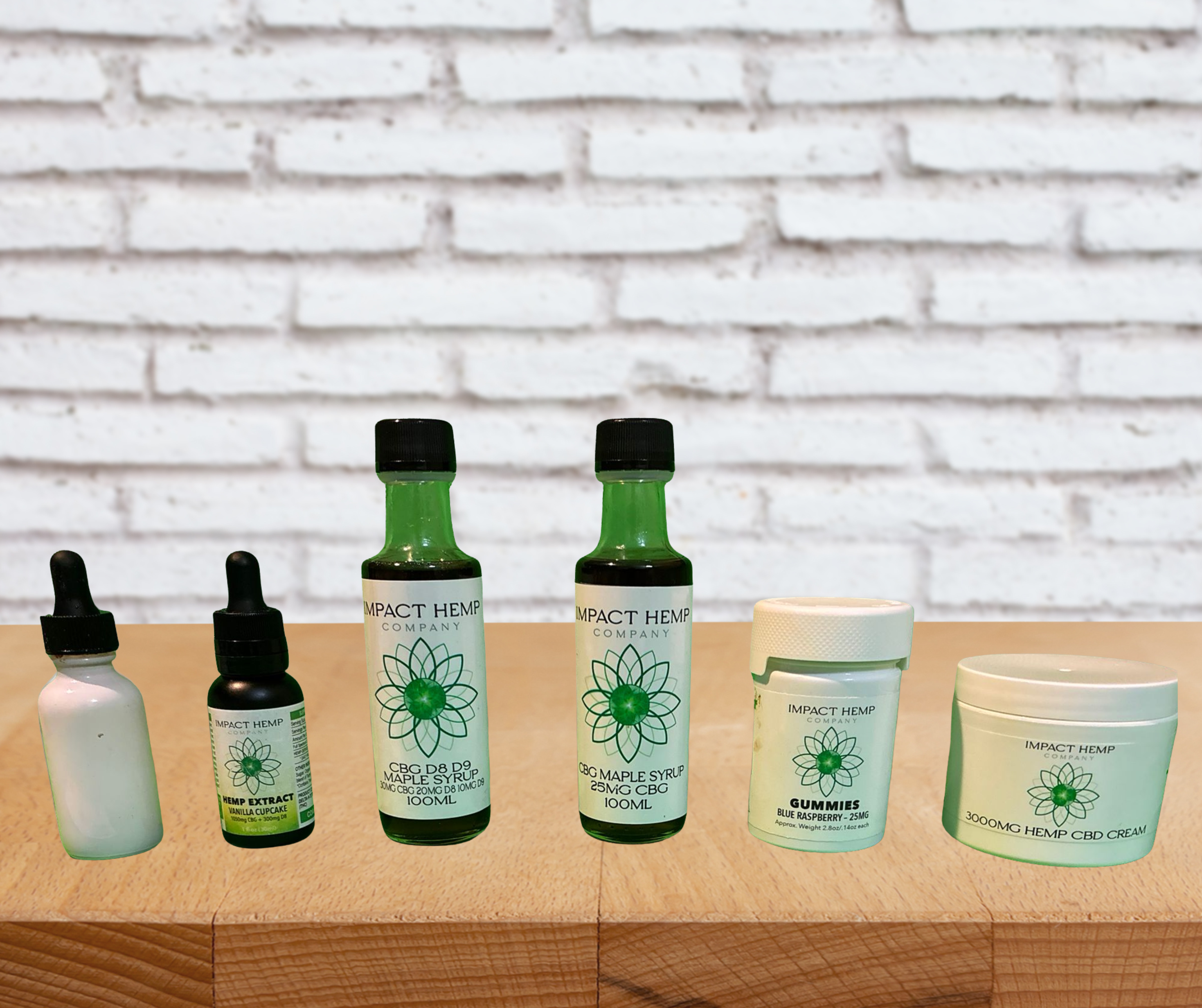 Impact Hemp CBD CBG Product Collection Premium hemp-based oils, syrups, and supplements